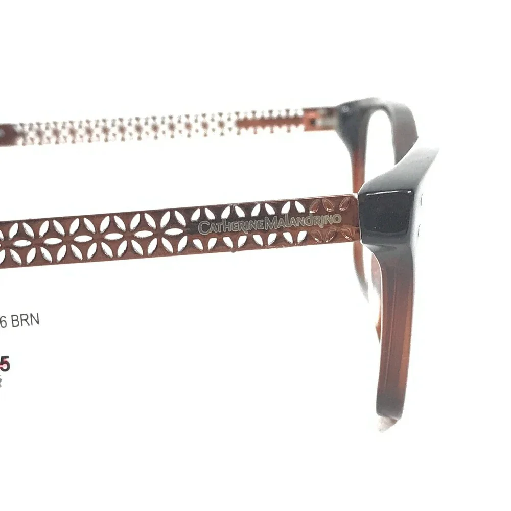 Catherine Malandrino Eyeglasses Frames CM 116 BRN Clear Brown Cat Eye 51-16-135